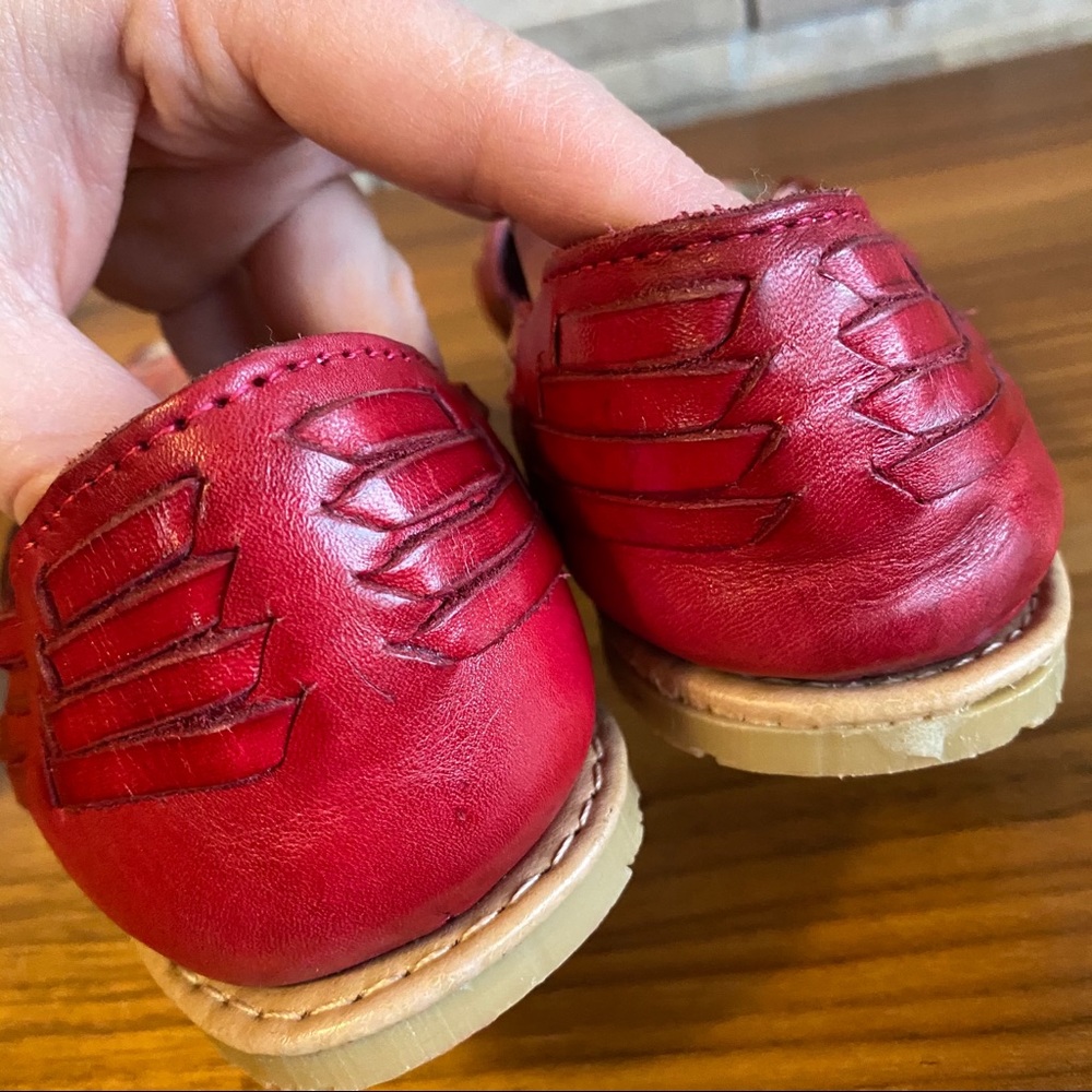 Sz 7 Huarache shoe Frida Alcatraz sandal in red leather ♥️♥️♥️♥️♥️♥️ - Picture 3 of 5